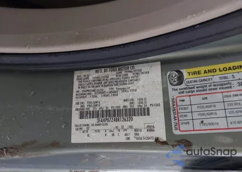 2008 Ford Fusion Se z USA, uszkodzony, nr VIN 3FAHP07Z48R126320